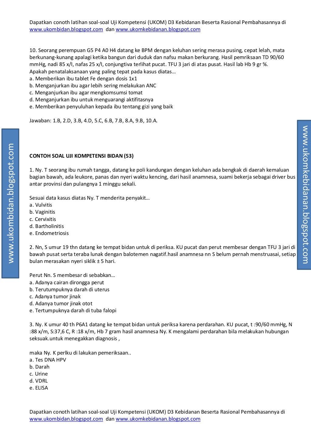 Contoh soal uji kompetensi bidan dan kunci jawaban pdf Contoh soal uji kompetensi bidan dan kunci jawaban pdf