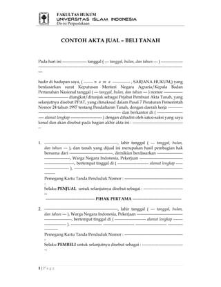 Contoh Surat Perjanjian Pengikat Jual Beli Tanah