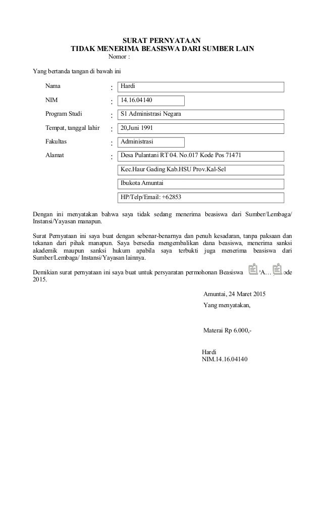 sk contoh beasiswa permohonan baik beasiswa Contoh pernyataan surat kelakuan