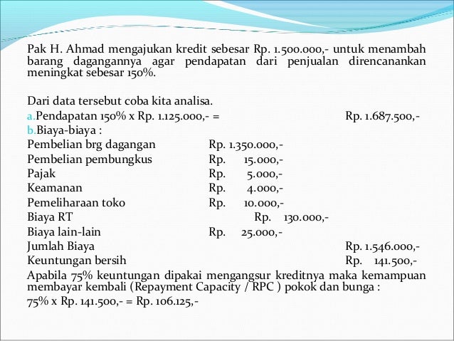 Contoh analisa kebutuhan kredit