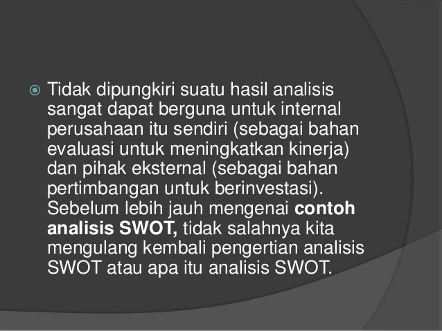 Contoh Analisis SWOT untuk Menilai Perusahaan