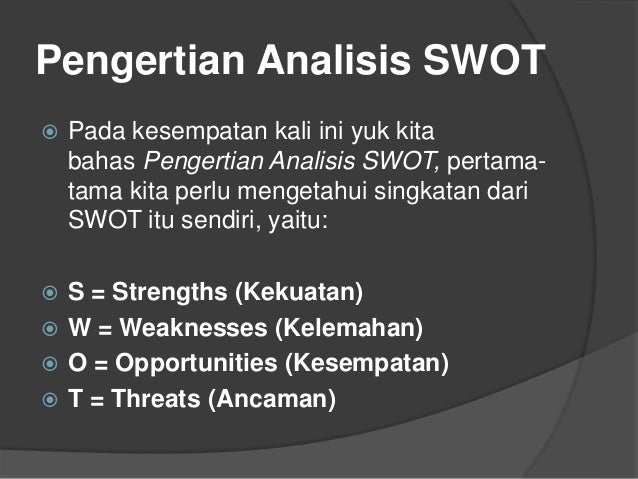Contoh Analisis SWOT untuk Menilai Perusahaan