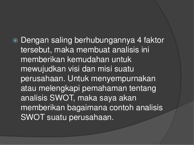 Contoh Analisis SWOT untuk Menilai Perusahaan