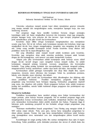 Contoh Artikel Populer Tentang Pendidikan