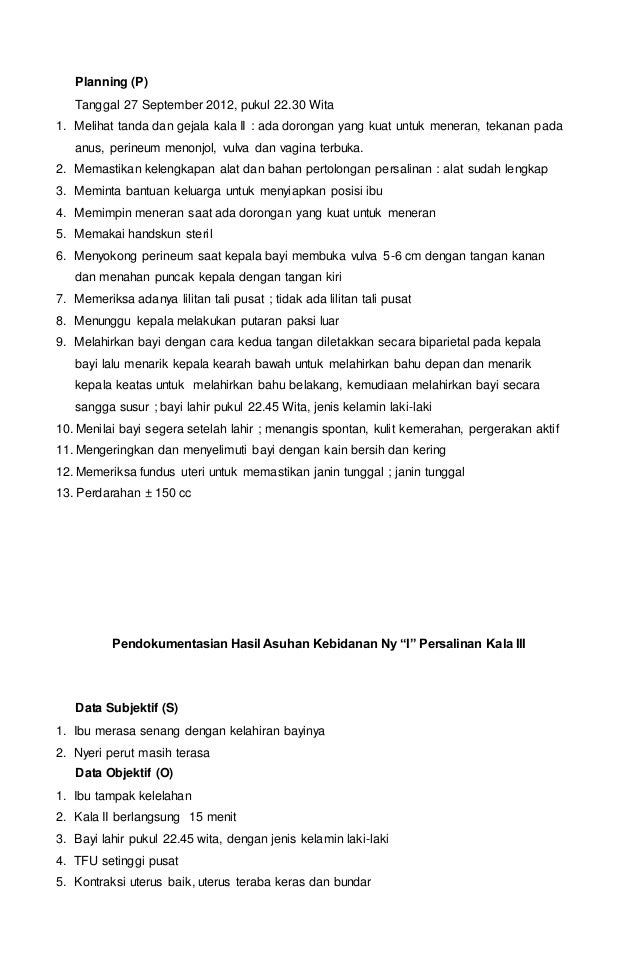 Contoh askeb persalinan normal