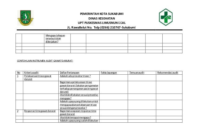 Contoh audit plan dan instrumen audit pkm