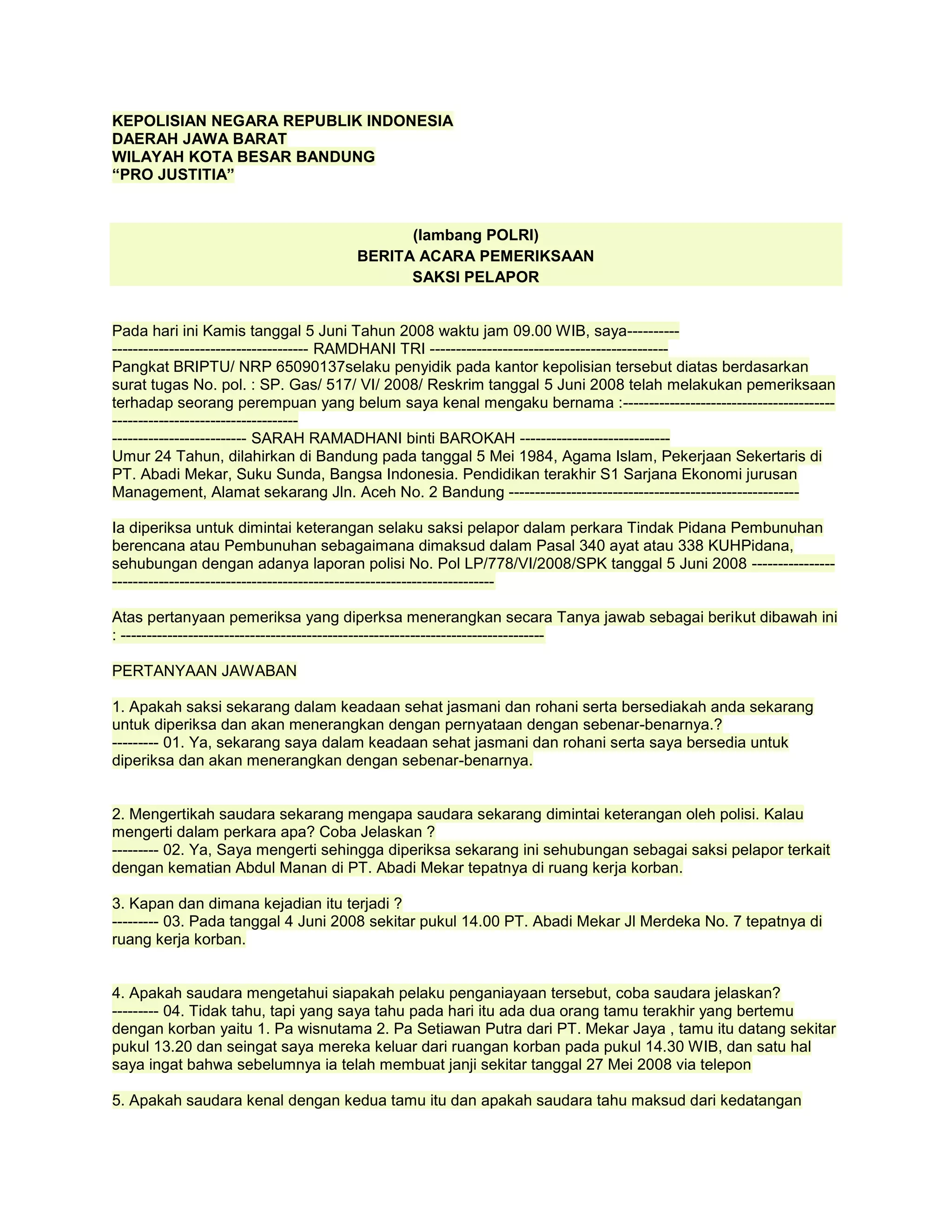 Contoh bap | DOCX
