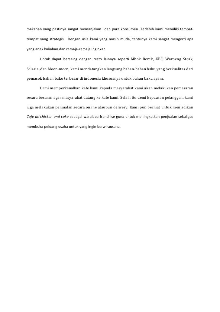 Contoh bussines plan