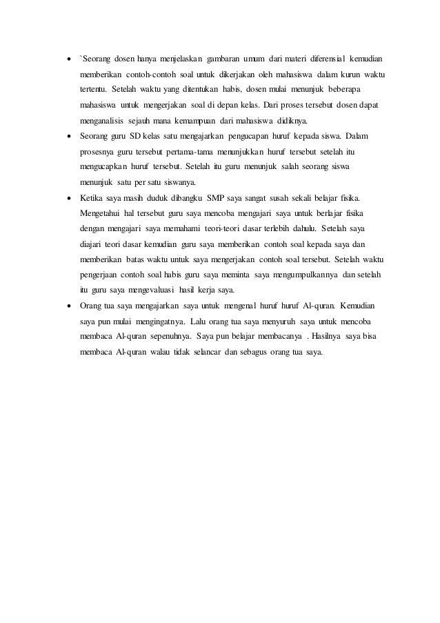 Contoh dari operant conditioning, classical conditioning 