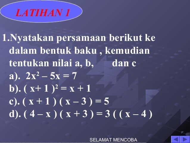 Persamaan kuadrat