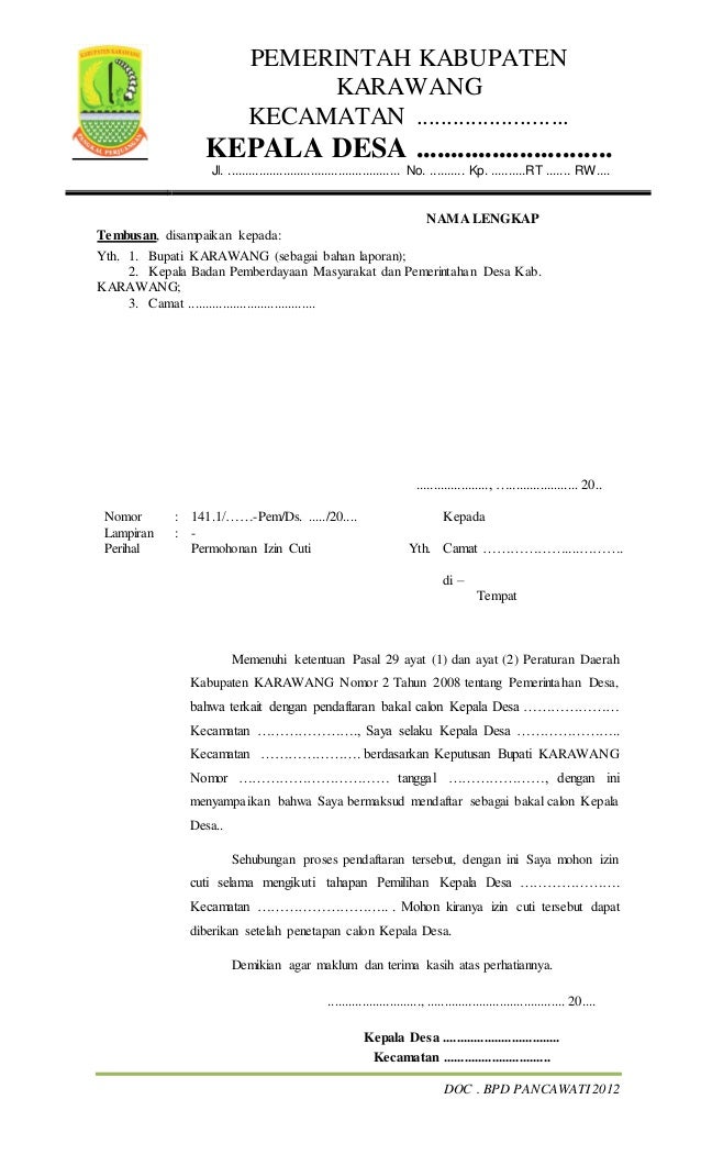 laporan surat sebagai tembusan pancawati dok.kelengkapan pilkades Contoh laporan surat sebagai tembusan pancawati dok.kelengkapan pilkades Contoh