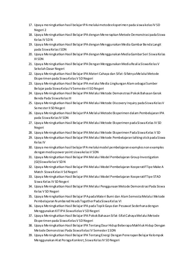 Contoh download judul ptk ipa kelas 4 sd kurikulum 2013