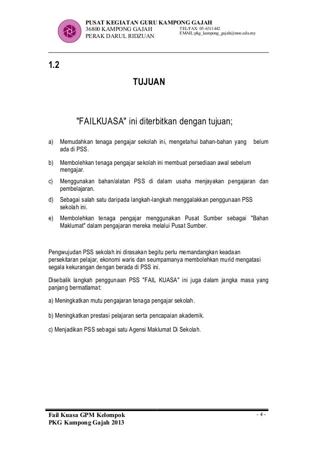 Contoh Fail Kuasa Gpm Pkg Kampong Gajah