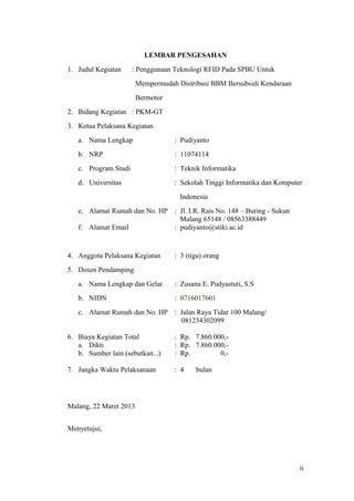 Contoh format proposal pkm gt | DOC