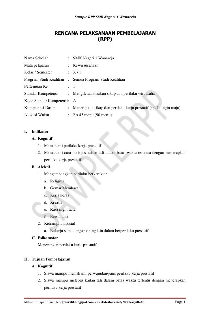 Contoh format rpp smk wanareja Contoh format rpp smk wanareja