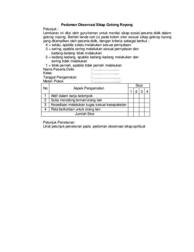 006 Contoh Instrumen Beserta Rubrik Penilaian Riset Riset