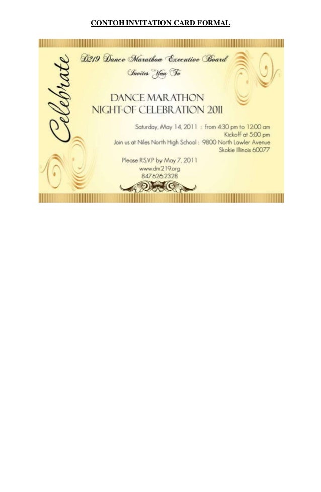 Contoh invitation card informal