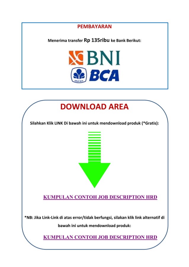Contoh job desk hrd PDF
