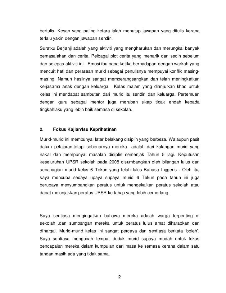 Contoh kajian tindakan bahasa inggeris sekolah rendah