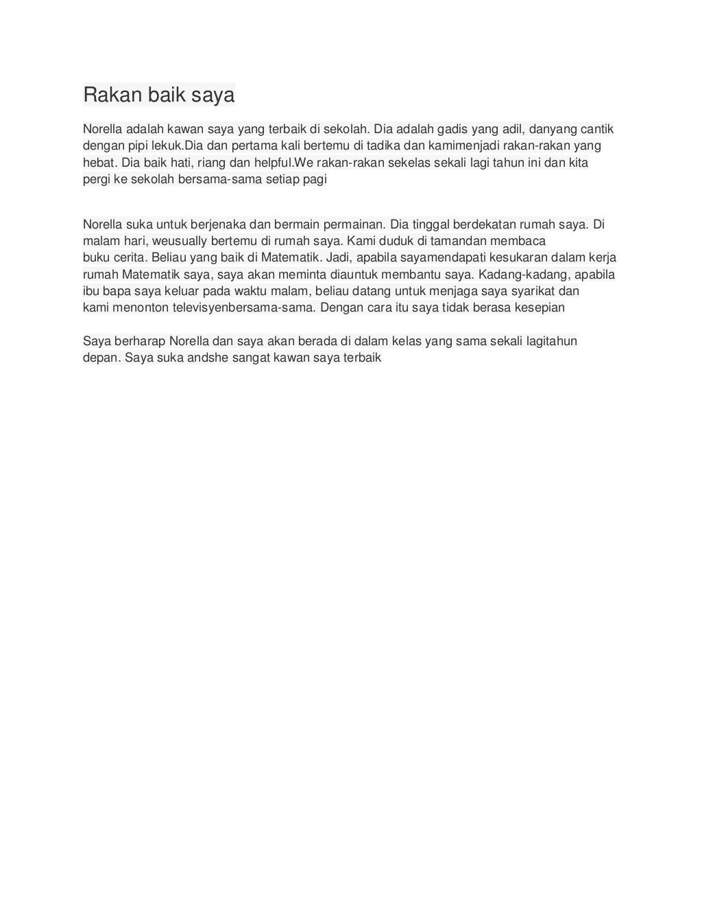 Contoh karangan bahasa inggris