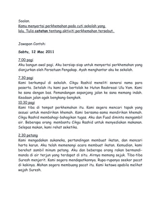 Contoh Karangan Bm