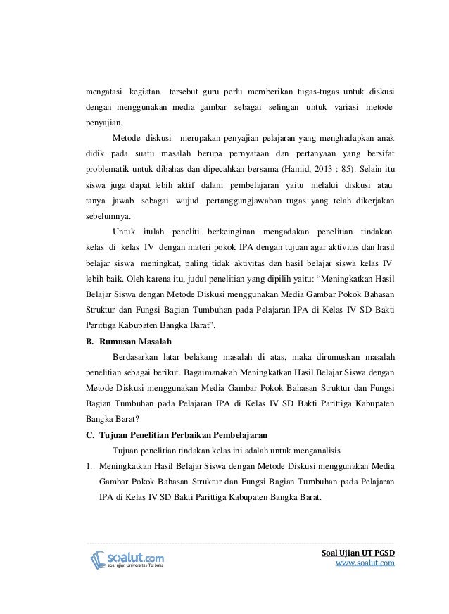 Contoh Karil UT PGSD Karya Ilmiah IPA Struktur dan Contoh Karil UT PGSD Karya Ilmiah IPA Struktur dan