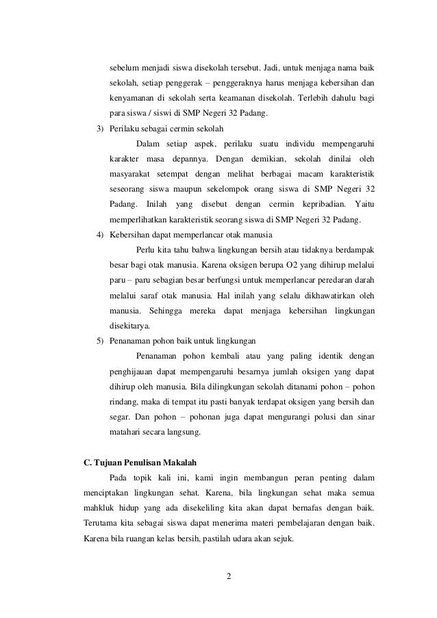 Contoh Karya Ilmiah Dalam Lingkungan Sekolah