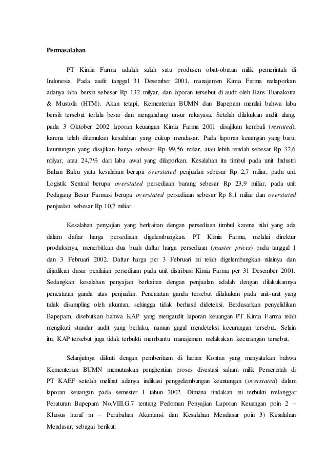 Contoh kasus audit etika profesi