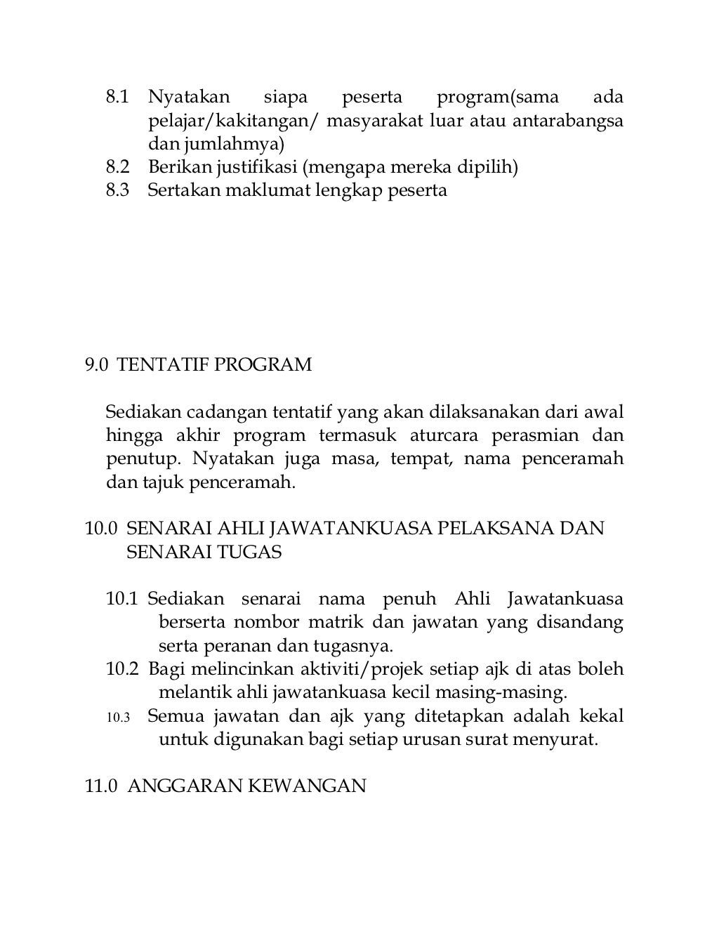 Contoh kertas kerja