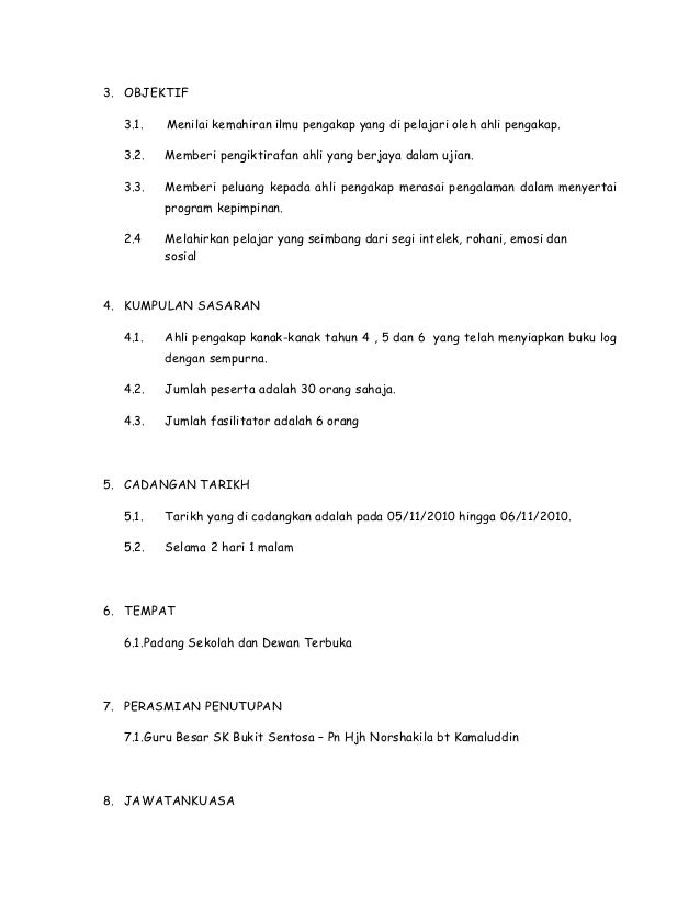 Contoh Kertas Kerja Pengakap 003