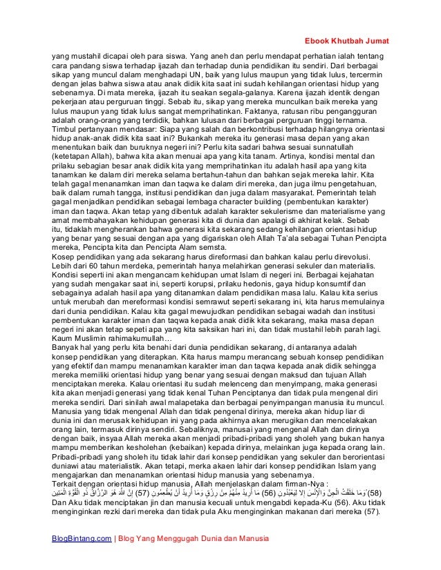 Contoh khutbah jumaat