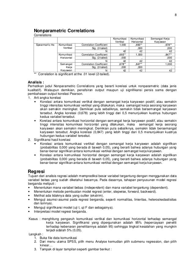 Contoh korelasi dan regresi