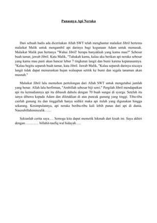 Api Razia Swt Contoh Kultum | DOC