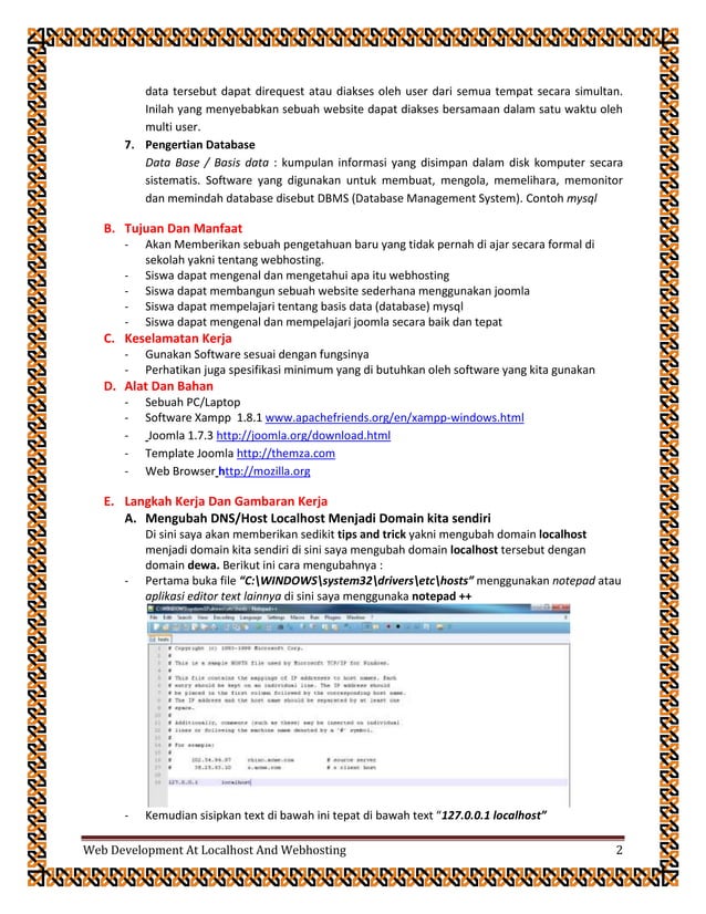 Contoh laporan job sheet magang smk | PDF