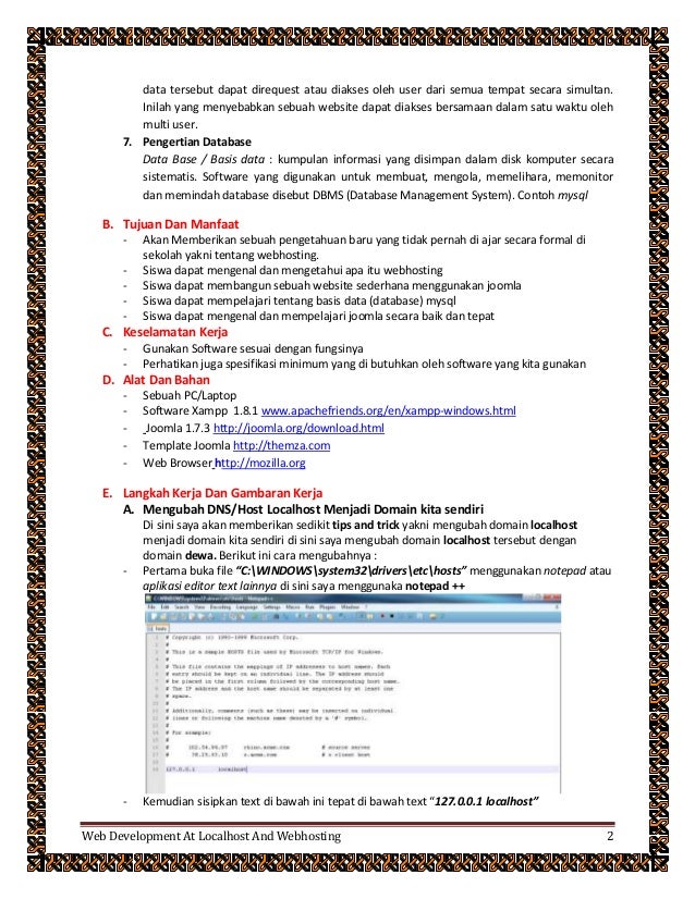Contoh laporan job sheet magang smk