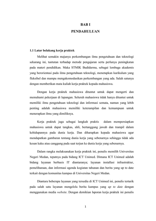 Contoh laporan kerja praktek ti | PDF