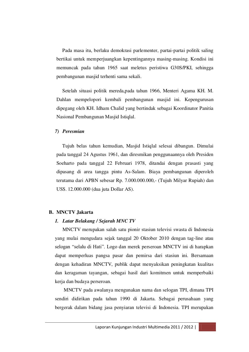 Contoh Laporan Pertanggungjawaban Hrd