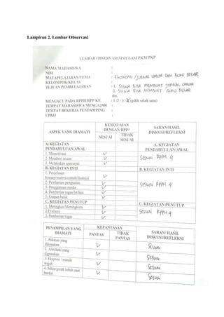 Lampiran 2. Lembar Observasi
 