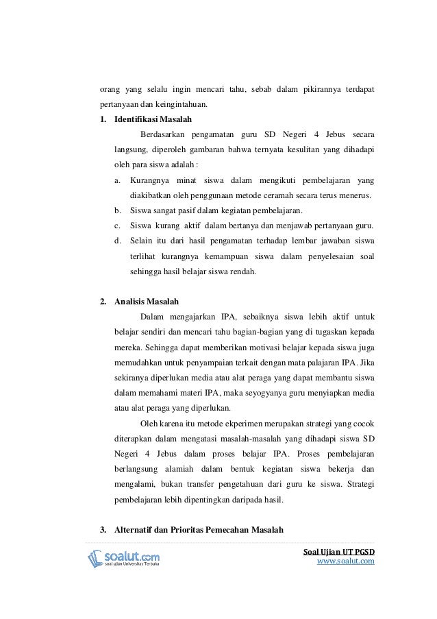 Contoh Laporan Pkp Ut Pgsd Ipa Materi Perpindahan Energi Panas Pema