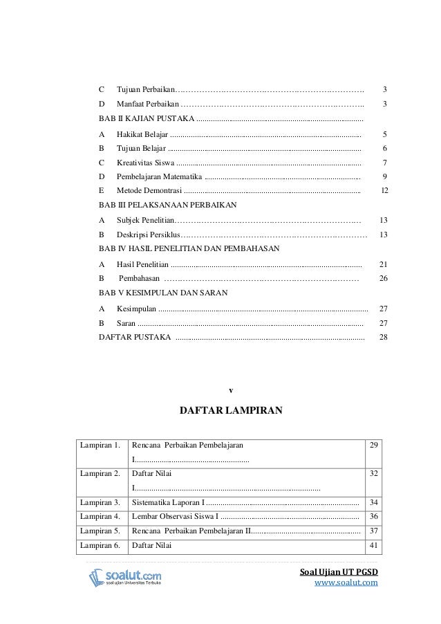 Contoh Laporan PKP UT PGSD Matematika dan Bahasa Indonesia 
