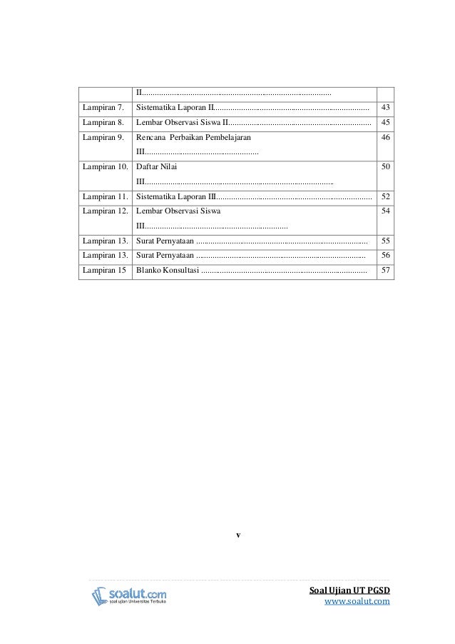 Contoh Laporan PKP UT PGSD Matematika dan Bahasa Indonesia