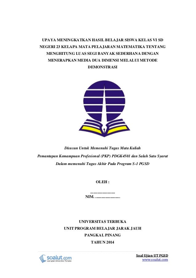 Contoh Laporan Pkp Ut Pgsd Matematika Menghitung Luas Segi Banyak P