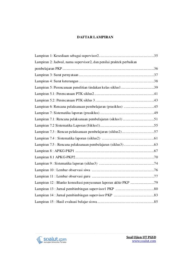 Contoh Laporan PKP UT PGSD Matematika Menghitung Luas Segi