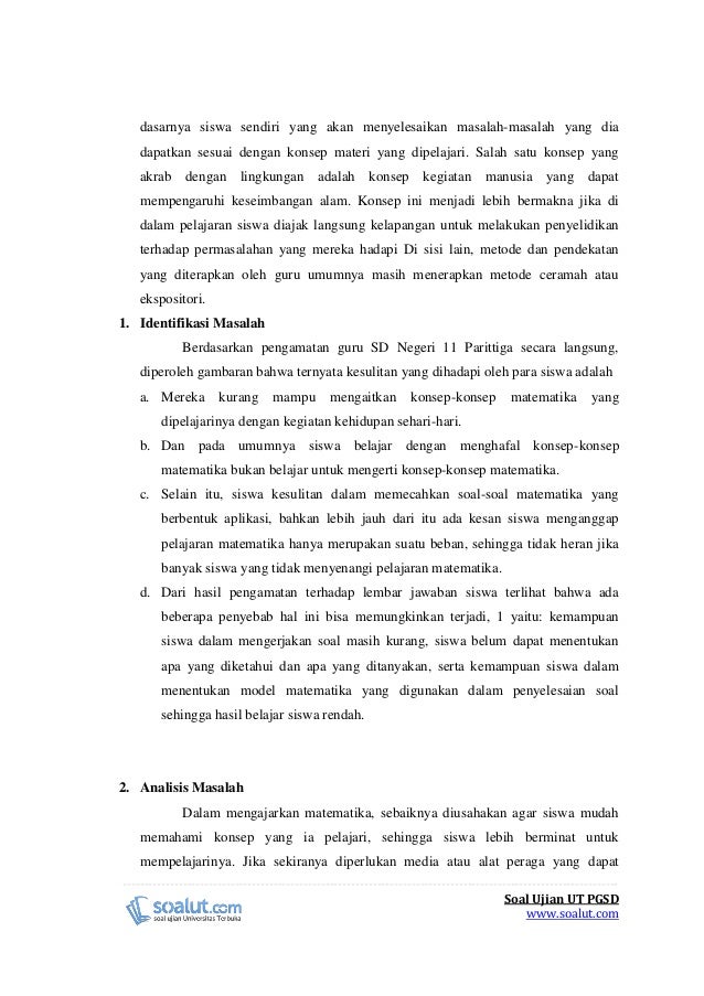 Contoh Laporan PKP UT PGSD Matematika Sifat Operasi Hitung