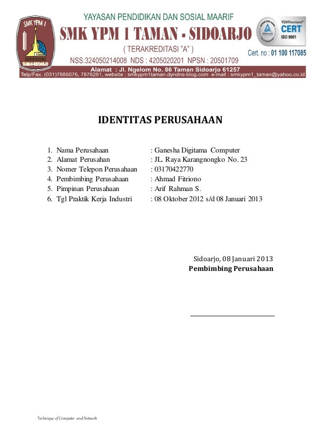 Contoh Laporan Windows Xp FRasmi