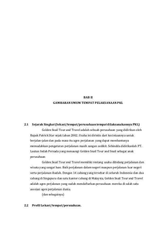 Contoh Laporan Pkl Gambaran Umum Perusahaan Download