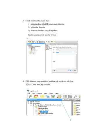 Praktikum Sistem Basis Data menggunakan PostgresSQL | PDF