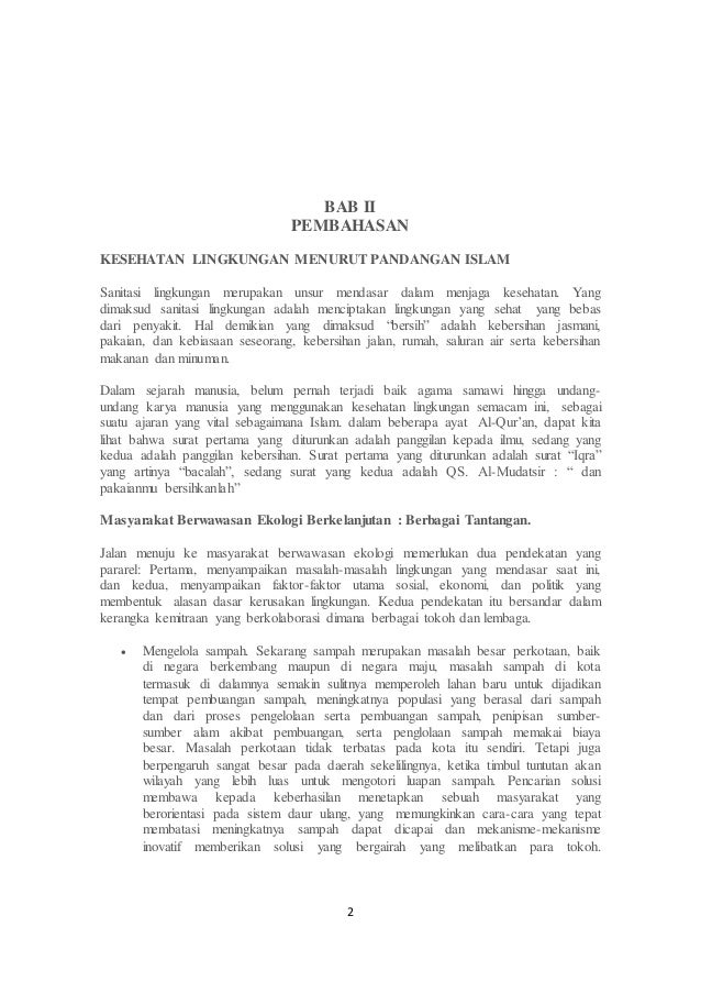 Kesehatan Lingkungan Menurut Pandangan Islam