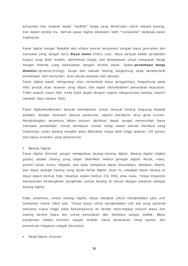 Contoh Makalah E Commerce Pasar Digital Dan Barang Digital