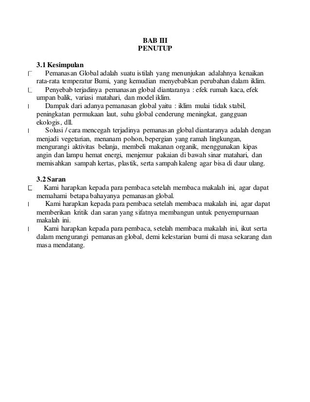 Contoh makalah pemanasan globa1